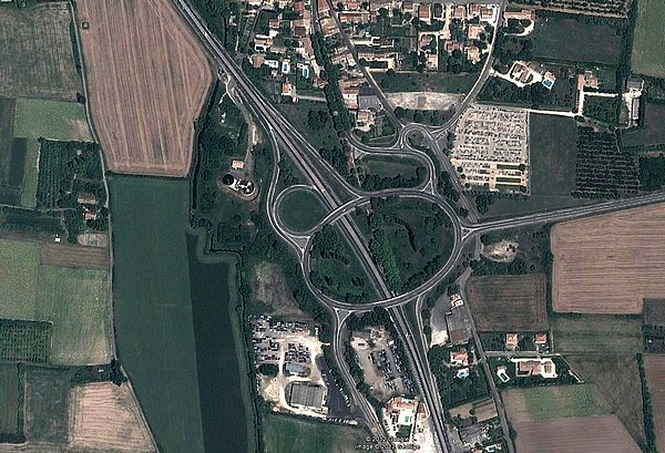 Echangeur de Lapalud (source image Google Earth)